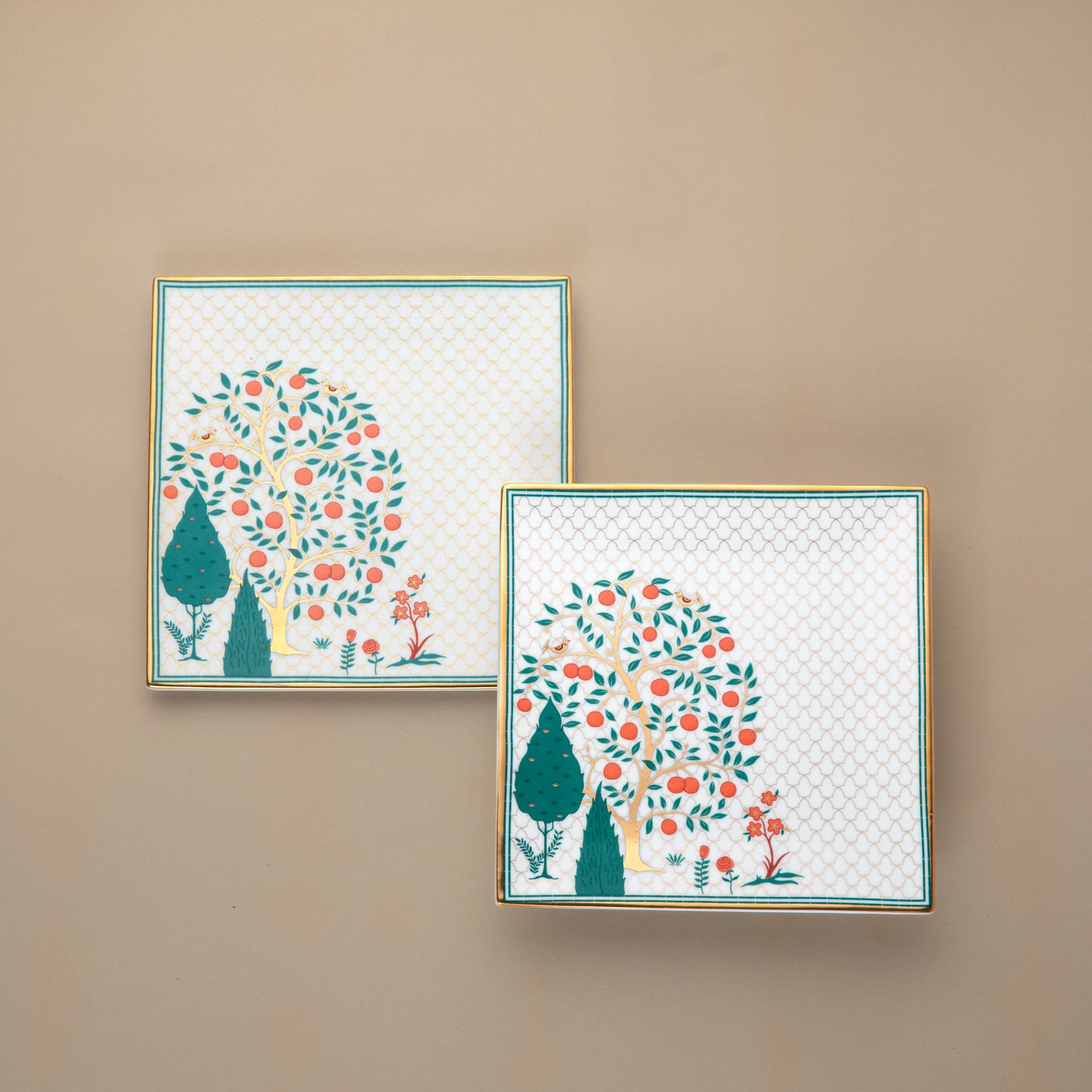 Myrtle- Square Tapas Plates (Set of 2)