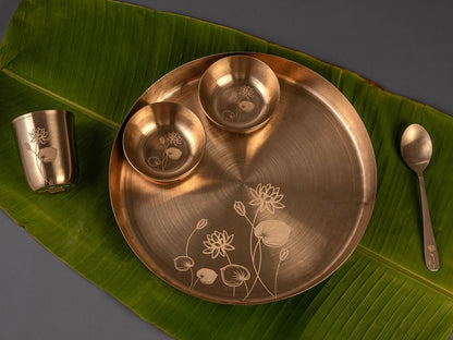 Kansa Thali Set- Kumud (Ayurvedic Dinner Set) Without Serviceware