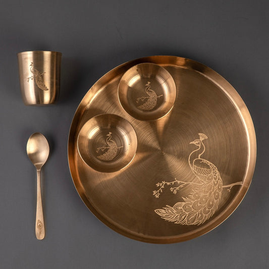Kansa Thali Set- Mayura (Ayurvedic Dinner Set) Without Serviceware