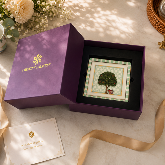 Gulnaar Square Tapas Plate with Gift Box | Luxury Square Tapas Plate Gift Set