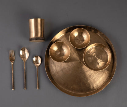 Kansa Plain Thali Set (Ayurvedic Dinner Set)
